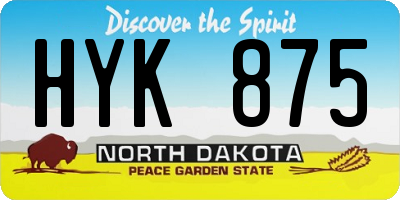 ND license plate HYK875