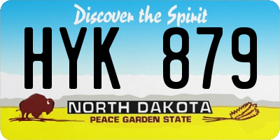 ND license plate HYK879