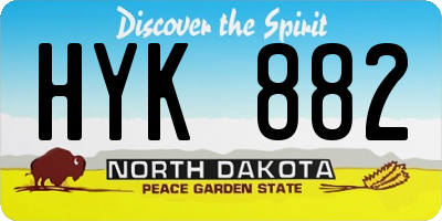 ND license plate HYK882