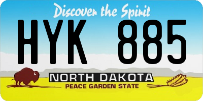 ND license plate HYK885