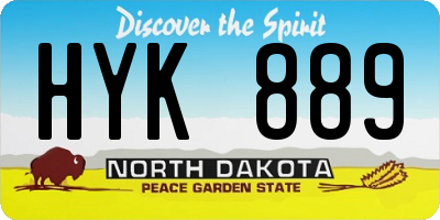 ND license plate HYK889