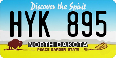 ND license plate HYK895