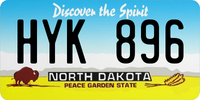 ND license plate HYK896