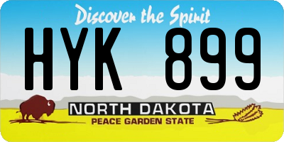 ND license plate HYK899