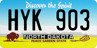 ND license plate HYK903