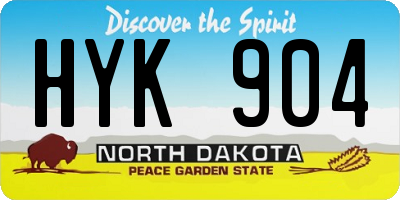 ND license plate HYK904