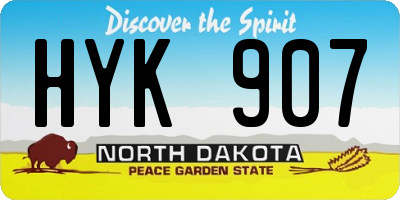 ND license plate HYK907