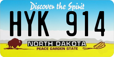 ND license plate HYK914