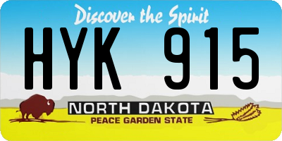 ND license plate HYK915