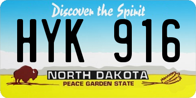 ND license plate HYK916