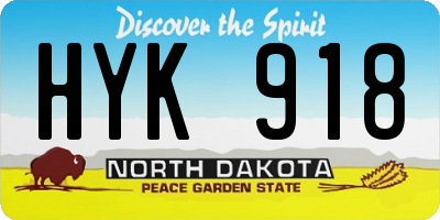 ND license plate HYK918