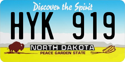 ND license plate HYK919