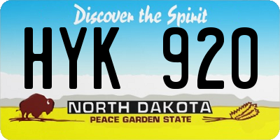 ND license plate HYK920