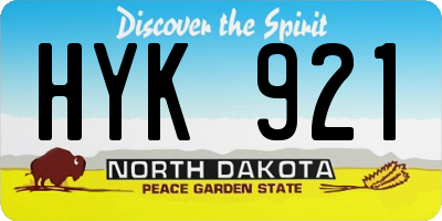 ND license plate HYK921