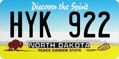 ND license plate HYK922