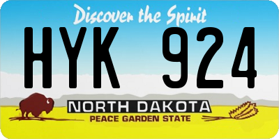 ND license plate HYK924