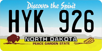 ND license plate HYK926