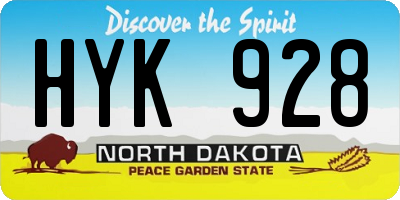 ND license plate HYK928