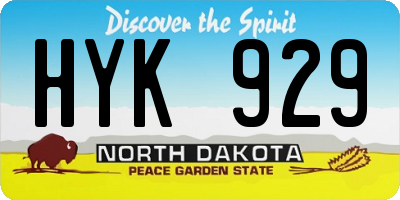 ND license plate HYK929