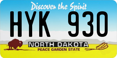 ND license plate HYK930