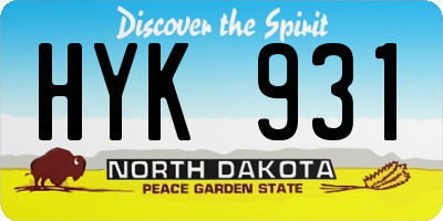 ND license plate HYK931