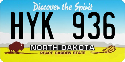 ND license plate HYK936