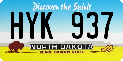 ND license plate HYK937