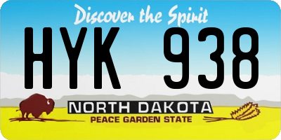 ND license plate HYK938