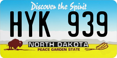 ND license plate HYK939
