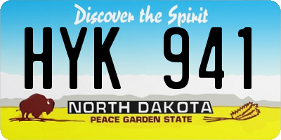 ND license plate HYK941
