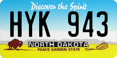 ND license plate HYK943