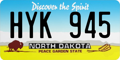 ND license plate HYK945