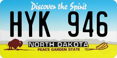 ND license plate HYK946
