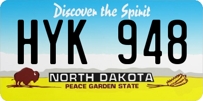 ND license plate HYK948