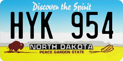 ND license plate HYK954