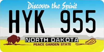 ND license plate HYK955