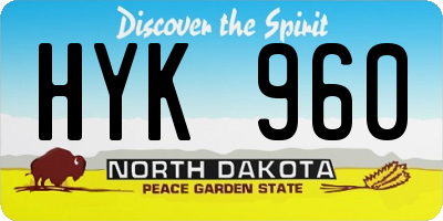 ND license plate HYK960