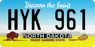 ND license plate HYK961