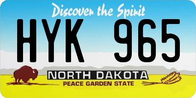 ND license plate HYK965