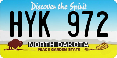 ND license plate HYK972