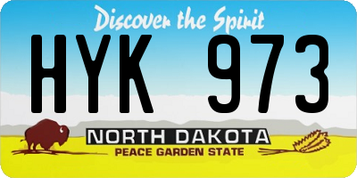 ND license plate HYK973