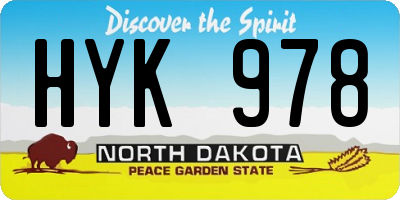 ND license plate HYK978