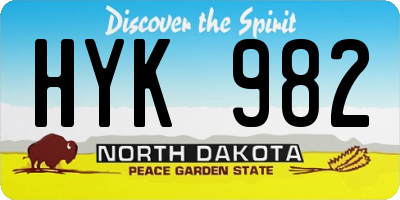 ND license plate HYK982