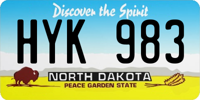ND license plate HYK983