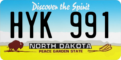 ND license plate HYK991