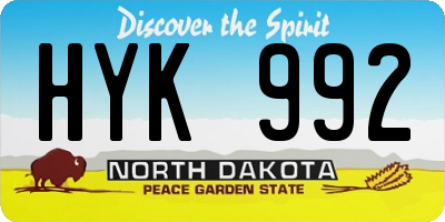 ND license plate HYK992