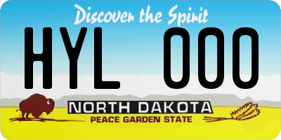 ND license plate HYL000
