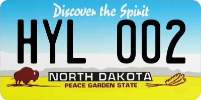 ND license plate HYL002