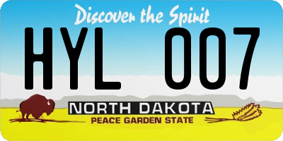 ND license plate HYL007