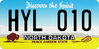 ND license plate HYL010